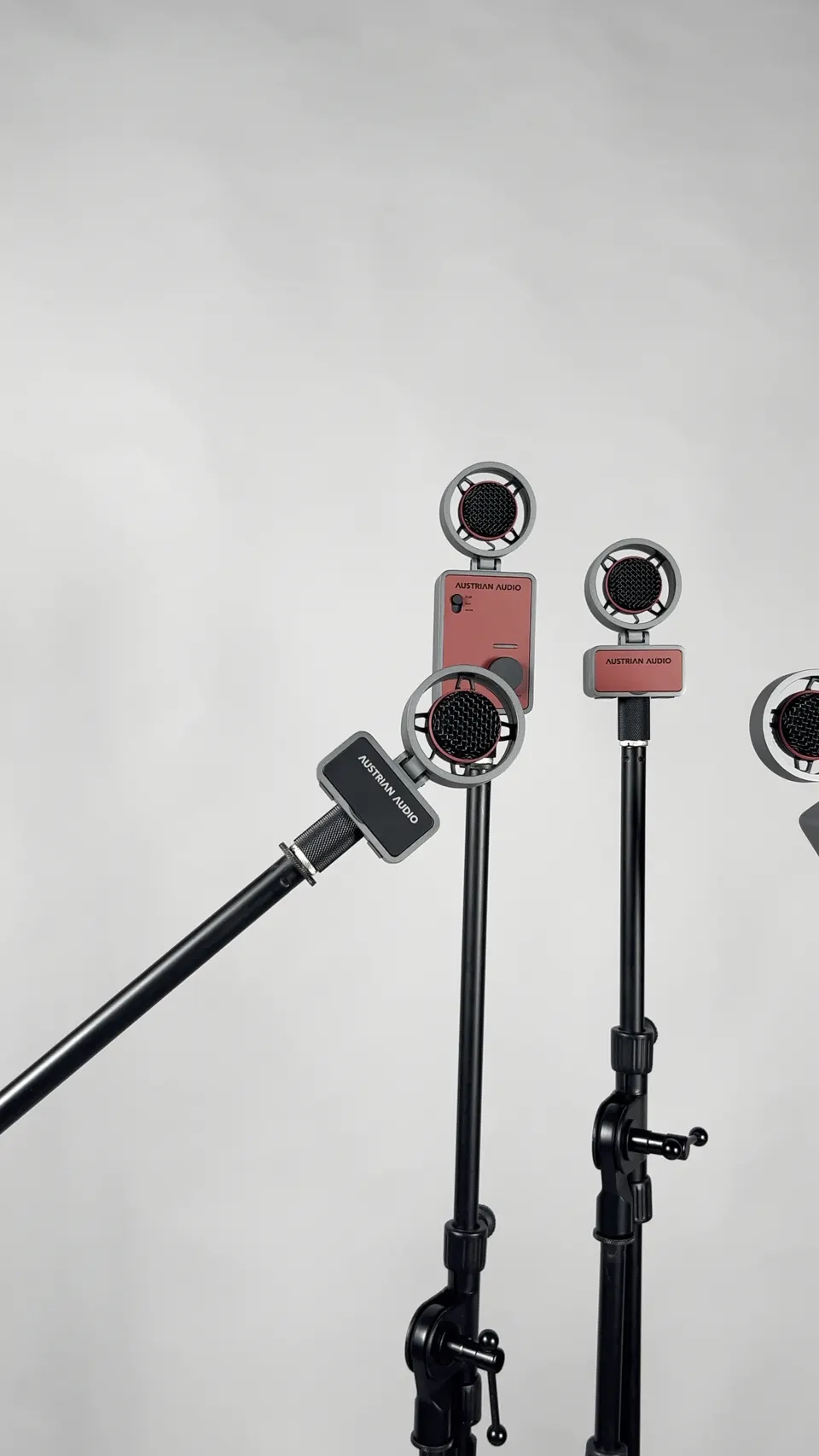 Compact circular accent lights mounted on stands